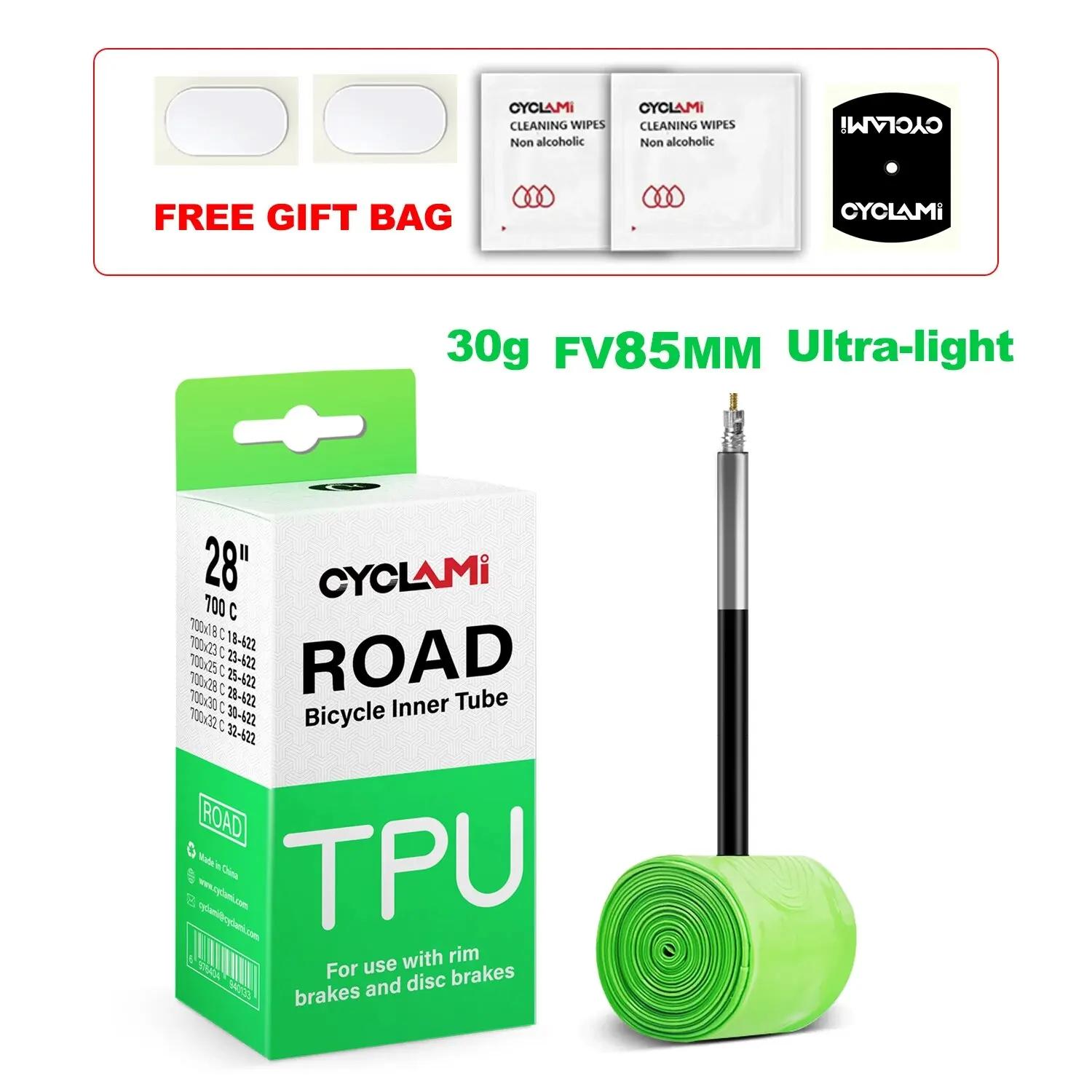 CYCLAMI Ultraleve 30g Tubo Interno de Bicicleta TPU Material 700C 18 32 Pneu de Bicicleta de Estrada 45mm 65mm 85mm Comprimento Válvula Francesa - Image 1
