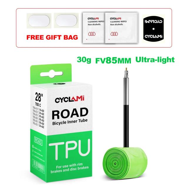CYCLAMI Tubo Interno de Bicicleta TPU Ultraleve 700C Pneu de Estrada Válvula Francesa