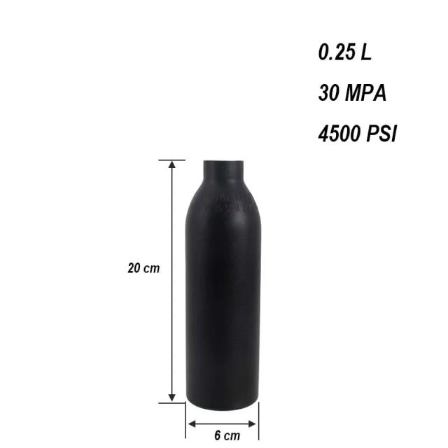 Tanque de Ar Alumínio Vazio 0.45/0.35/0.25L para Paintball - Tanque de Enchimento Alta Pressão à Prova de Explosão M18 x 1.5"