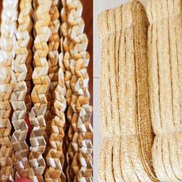 Natural Real Trigo Palha Tranças Corda, Handmade Tecelagem, DIY Grama Artesanato, Material para Chapéu, Móveis, Cesta, Cadeira, Mesa, 45 m - Image 1