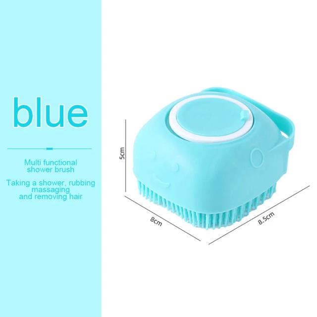 Escova Multifuncional de Banho e Massagem para Animais de Estimação em Silicone, Segura e Macia, Ideal para Cachorros e Gatos