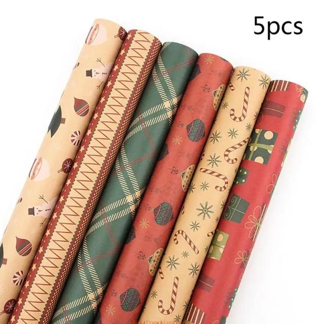 Embalagem Kraft Artesanal para Presentes: Papel de Embrulho Retro 50x70cm para Festas e DIY