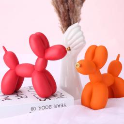 Estátua do cão do balão de cor fosca, Decoração para casa, Escultura de cachorro de resina, Estilo nórdico moderno - Image 5