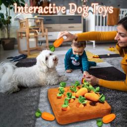 Tapete de cenoura para cães e gatos, brinquedo quebra-cabeça com 12 cenouras, animal de estimação interativo, alívio do estresse, brinquedos mastigáveis pequenos, médios, grandes - Image 6
