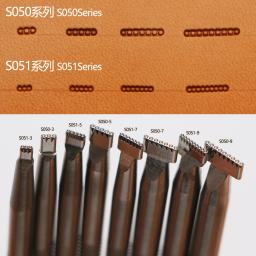 Ferramenta de estampagem de couro, fundo linha de pontos padrão, selo S050, couro Carving Craft, Zhongjiang304 Stainless Streel Stamps - Image 4