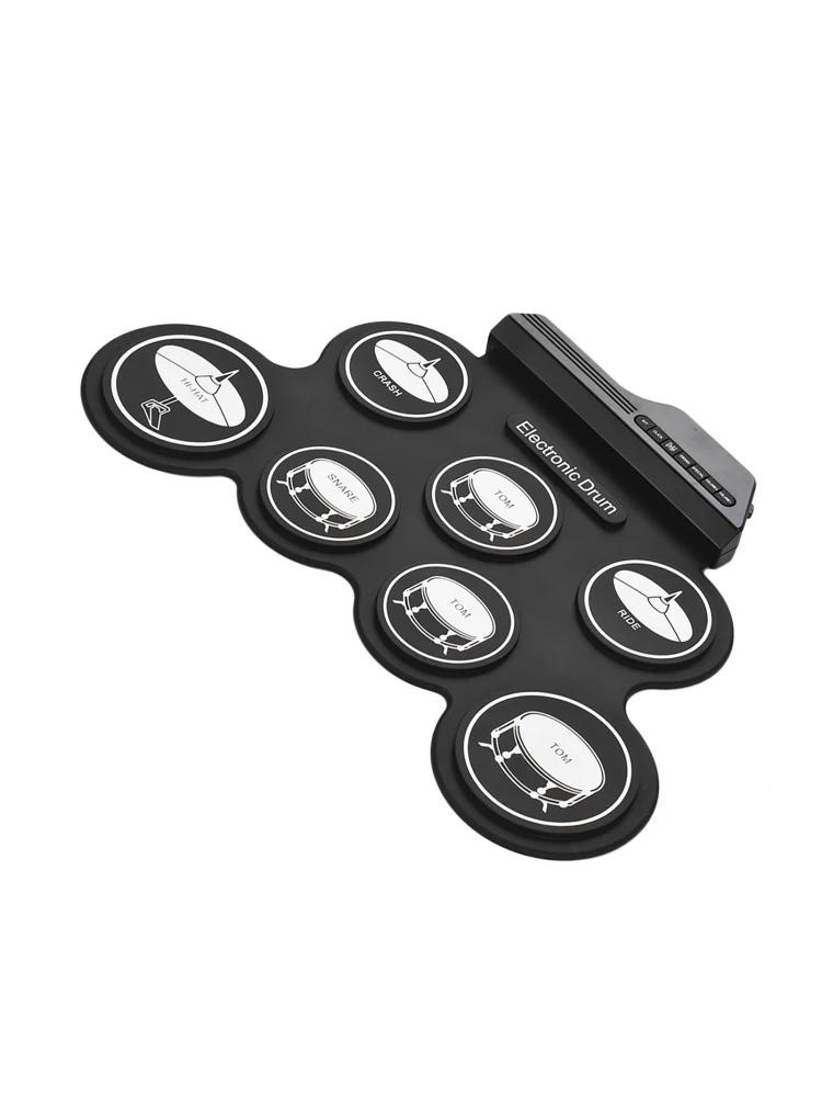 Roll-Up Silicon Drum Set para Crianças, Kit de Bateria Eletrônica Digital, USB, 7 Almofadas de Bateria, Baquetas, Pedais, Tamanho Compacto, Iniciantes - Image 1