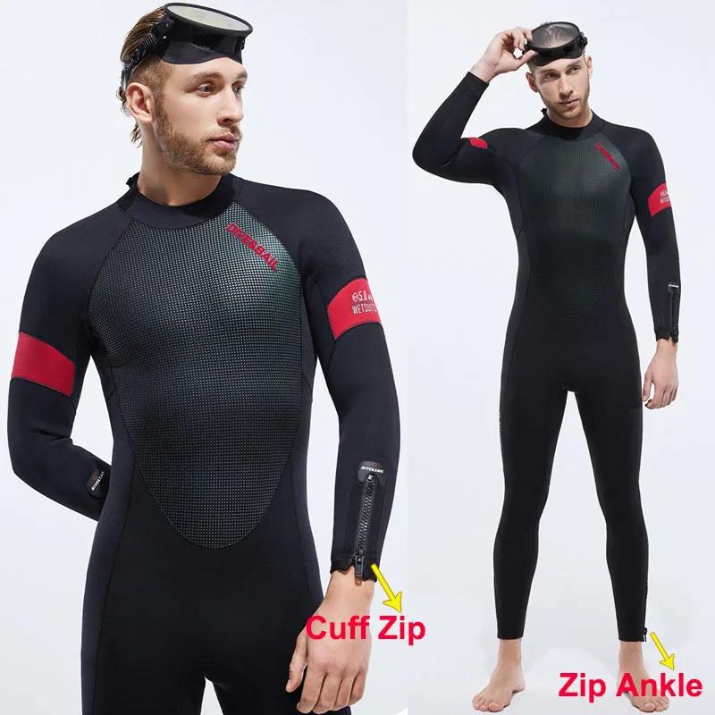 Terno de mergulho quente de corpo inteiro neoprene de uma peça para mulheres, manga comprida, surf, mergulho, natação, ao ar livre, esportes aquáticos, mergulhador, 5mm - Image 1