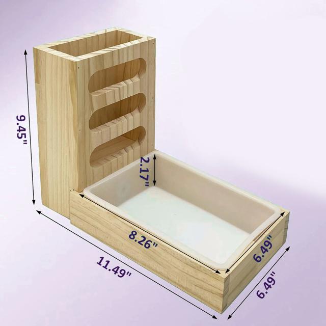 Alimentador de Feno e Litter Box para Pequenos Animais como Coelhos, Hamsters, Chinchilas e Porquinhos-da-Índia