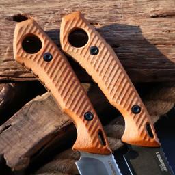 Lengren-Aço Faca de Caça Tático com Linho Handle, Lâmina Fixa, K-bainha, Facas de Sobrevivência, Camping Tool, DC53 - Image 5