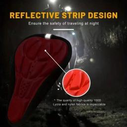Silicone Mountain Bike Seat Cover, acessórios do equipamento de bicicleta, 3D Riding Almofada Capa - Image 3