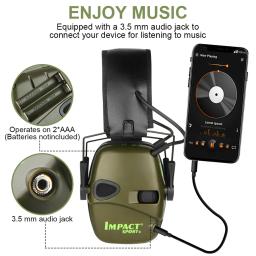 Tiro eletrônico tático Otimismo, esportes ao ar livre, fone de ouvido anti-ruído, amplificação do som de impacto, audição, original, 2 pcs - Image 2