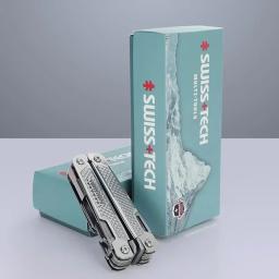 SWISS TECH-Alicate Multitool Dobrável, Ferramenta EDC Multifuncional, Canivete, Tesoura, Camping, Ferramentas de Reparação ao ar livre, 15 em 1 - Image 4