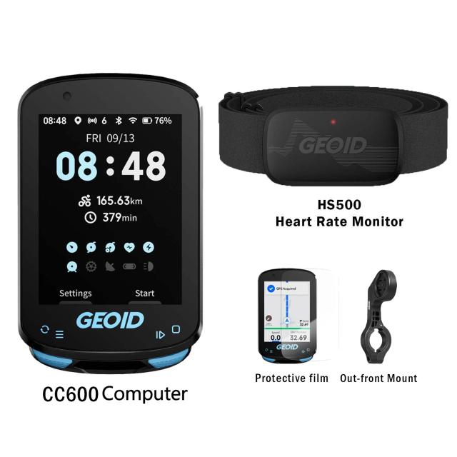 GEOID CC600 Velocímetro de computador de bicicleta inteligente sem fio com WIFI automático ANT Odômetro IPX7 Sistema de navegação de bicicleta