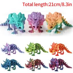 Ornamentos impressos em 3D, figuras de modelo de dinossauros, esqueleto articulado flexível, artesanato de mesa, estátua, brinquedos, decoração - Image 5