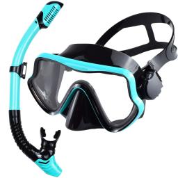 Conjunto de snorkel para adultos, vidro temperado profissional, equipamento de mergulho panorâmico, kit de treinamento de natação - Image 1