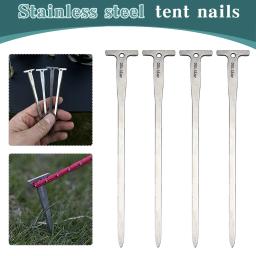 Aço inoxidável Outdoor Tent Pregos com Buraco, estacas à terra, Camping Spikes, Toldo Canopy, 12cm, 4Pcs - Image 6