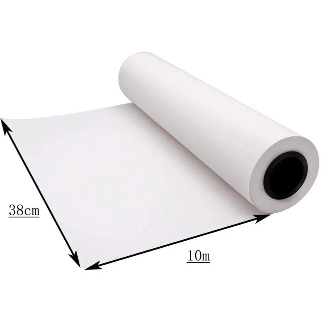 Rolo de Papel Kraft Branco para Artes e Ofícios - Ideal para Colorir, Desenhar e Projetos de Aquarela (2m, 5m, 10m x 38cm)