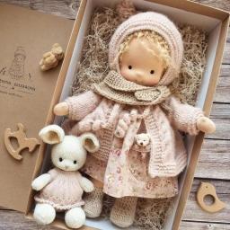 Bonito algodão macio brinquedos de pelúcia waldorf artesanal recheado embalagem bonecas melhor boneca de pelúcia fabricchanging caixa crianças presentes aniversário - Image 2