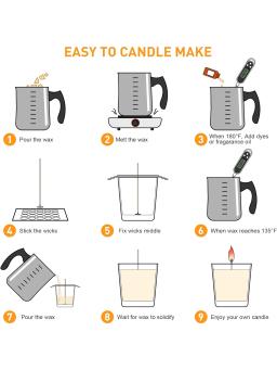 Kit para fazer velas, Ferramentas DIY para artesanato de velas, 1 vaso para fazer velas, 100 pavios, 100 adesivos e 50 velas de furo único - Image 3
