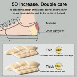 5D Protetores de Calcanhar Conforto Sneaker Encolhendo Tamanho Palmilhas Anti-desgaste Pés Sapato Almofadas Ajustar O Tamanho Almofada de Salto Alto Inserções - Image 6