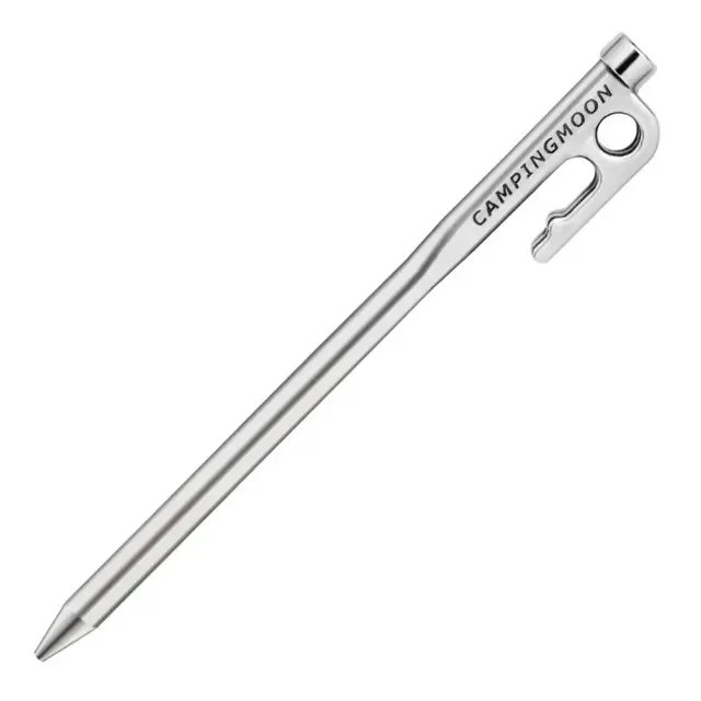 Estacas de Barraca em Aço Inoxidável Pesadas com Gancho - Ferramenta Ideal para Acampamento em Diferentes Comprimentos de 20 a 40 cm
