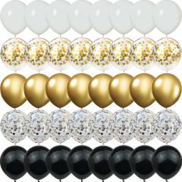 40 pçs prata pérola metal látex festa confetes balões aniversário casamento babyshower decorações ano novo globos - Image 3