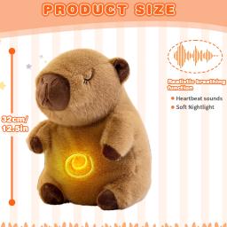 Respiração bebê capivara boneca de pelúcia brinquedos para crianças música calmante bebê dormindo companheiro som e luz bonecas de pelúcia brinquedo presente - Image 3