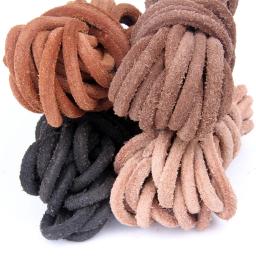 Fio de corda de couro genuíno para DIY Jóias Artesanato, preto fosco, marrom, cinto fosco, redondo, cor natural, 100% genuíno, 2 m - Image 1