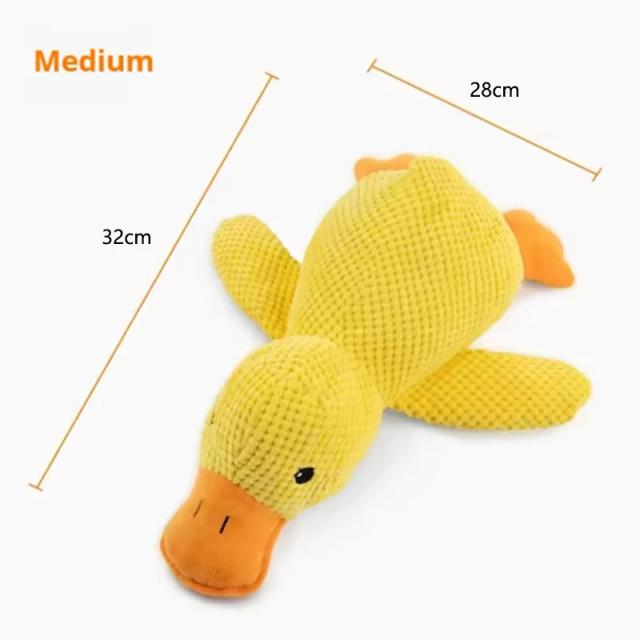 Brinquedo de Pelúcia Interativo para Cães em Formato de Pato Amarelo - Alivia o Tédio