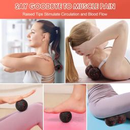 Rolo de massagem oco para ioga, conjunto de bola de amendoim, coluna de espuma de fitness epp para dor nas costas, pernas, quadril, alongamento de tecidos profundos, relaxamento muscular - Image 4