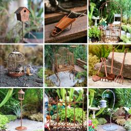 Caixa de Correio Miniatura Esquilos De Resina, Metal Vintage, Mini Caixa De Correio Enferrujado, Ornamentos De Terrário, Dollhouse Home Decor, Jardim De Fadas - Image 6