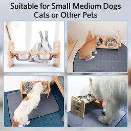 Tigelas de bambu elevadas para cães com suporte, ajustável, levantado, cachorro, gato, comida, tigelas de água, suporte, coelho, alimentador para animais pequenos e médios - Image 3