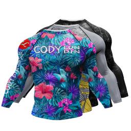 MMA Boxe Training Rashguard T-shirt, manga comprida, sublimação Tees, esportes Bjj Rash Guard, Jiu Jitsu, nova compressão - Image 4