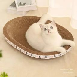 Scratcher ondulado resistente ao desgaste Raspadores redondos e ovais, Brinquedos Garra de Moagem para Gatos, Cama para Gato, Acessórios Ninho - Image 4
