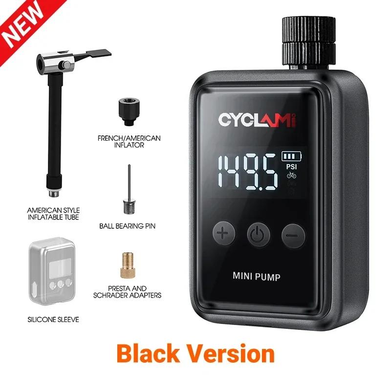 Portátil Pocket Bike Pump Compressor recarregável, bomba de ar elétrica, bicicleta pneu Inflator com calibre Digital, 150 PSI - Image 1