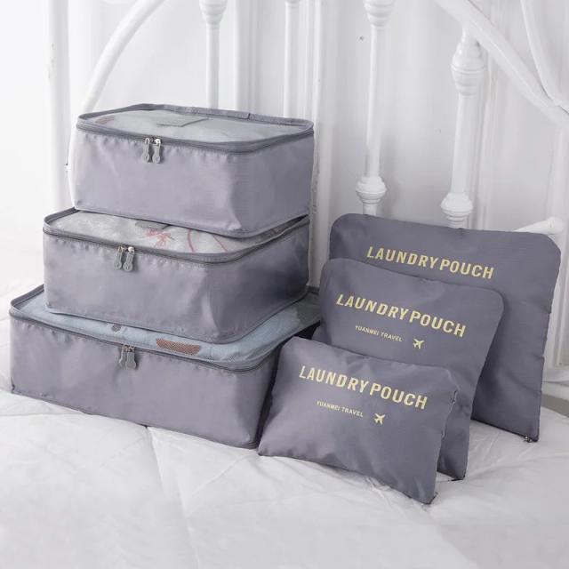 Kit Organizador de Viagem 6 Peças Essencial para Roupas e Acessórios