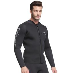 Jaqueta de mergulho em neoprene para homens, jaquetas ou calças wetsuit, roupas para kitesurf, zíper frontal, 5mm - Image 1