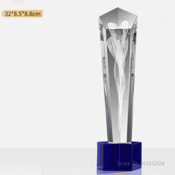 Troféu De Vidro De Cristal Personalizado, letras Criativas, Alto Grau, Competição De Mídia, Azul, Decoração Do Lar - Image 6