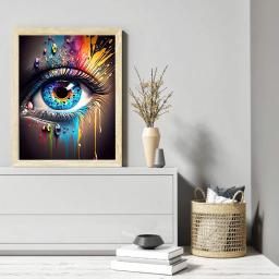 MomoArt-Diamond Mosaic Pintura Kits para Wall Decor, retrato colorido do olho, ponto cruz, bordado DIY - Image 3