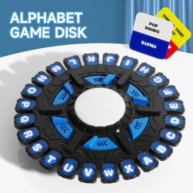 Jogo de Tabuleiro Crazy Alphabet Roda Giratória 24 Teclas Aprendizagem Interativa