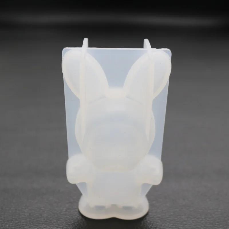 Molde de silicone 3d diy geométrico tridimensional urso veado gato porco coelho animal molde jóias ferramenta de decoração de bolo coelhinho da páscoa - Image 1