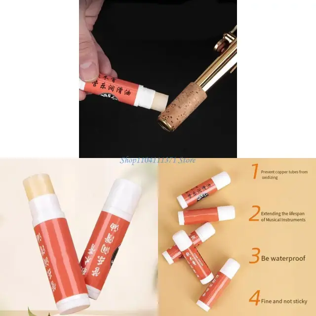 P9FC 2pcs Grease cortiça Tubos creme lobos cortiça Óleo graxa para clarinete oboé clarinete
