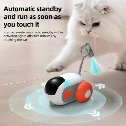 Brinquedo interativo inteligente do carro para o gato, bola de rolamento automática, controle remoto, acessórios de interior, Pet Kitten Suprimentos - Image 5