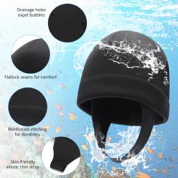 Natação 2mm neoprene snorkeling boné proteção uv quente capa de mergulho wetsuit gorro para snorkeling surf caiaque - Image 5
