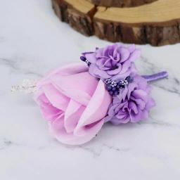 Flores artificiais lapela pin, Boutonniere casamento para convidado, Broche Pin - Image 6