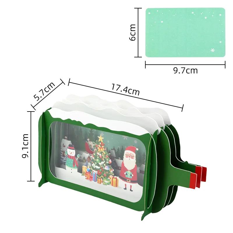 Drift Bottle 3D Obrigado Cartões, Cartão de Natal, Presentes de Celebração Especial, Escreva seus belos desejos festivos para amigos - Image 1