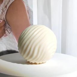 Água ondulação bola molde de vela silicone listras geométricas gesso epóxi aromaterapia sabão artesanal hóquei no gelo molde decoração da sua casa - Image 3