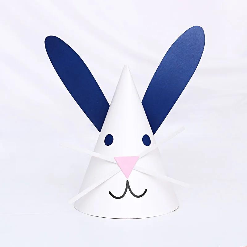 1 pçs papel cone chapéus de aniversário fantasiar-se meninas meninos primeira festa de aniversário colorido listrado chapéu decorações de festa adulto crianças - Image 1