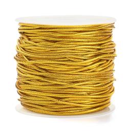 Cabo Elástico para Fazer Jóias, Corda de Borracha, Elástico, Dourado e Cor Prata, DIY Beading, Aprox 20m/rolo, 1mm - Image 1