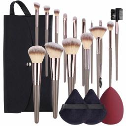 Conjunto de pincéis de maquiagem para mulheres, 1-20 peças, rosto, cosméticos profissionais, pincel corretivo macio, kabuki, mistura, ferramentas de beleza - Image 1